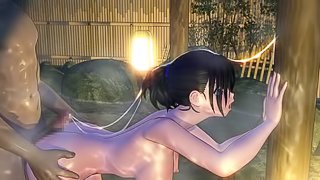 Swimsuit 3D anime hot fucking in the beach
