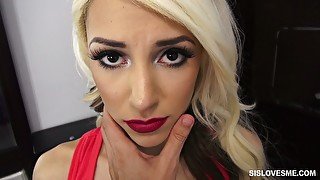 As soon as flat chested blondie Hime Marie wakes up she needs to suck dick