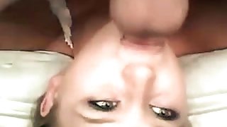 Slut gives me a blowjob before anal fuck