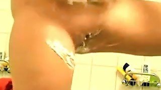 Horny French wife shaves her pussy and then I fuck her bad in a doggy position