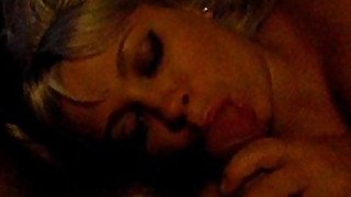 Hot fuck of blonde bitch in the hotel room. Deep blowjob.