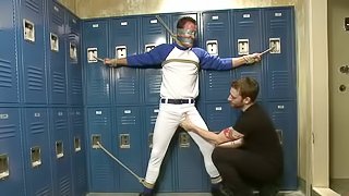 Cameron Kincade gets bounded and toyed in a locker room