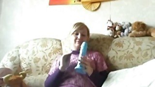 Perverted busty momma shows off her boobs and plays with cunt