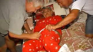 Super horny granny needs at least two men to satisfy her lust