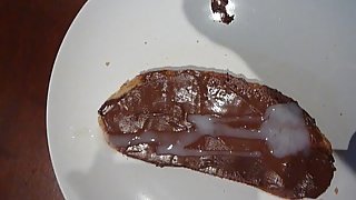 cum on food big load on choco