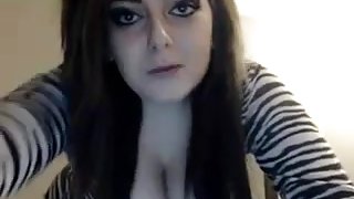 Busty goth chick bouncing boobs