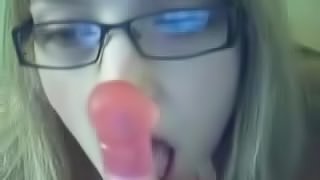 Sexy Blonde Teen Masturbates With A Dildo