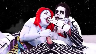 Couple in Nightmare Before Christmas cosplay fucks