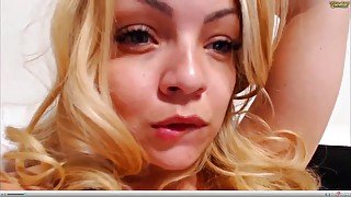 Emma Fantasy - young blonde with big fake tits on webcam