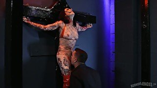 Sexual perversion video featuring tattooed bitch in latex knee boots Joanna Angel