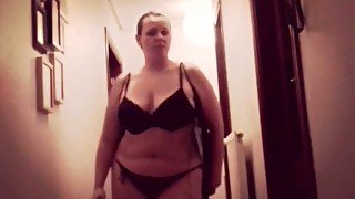 Horn-mad BBW MILFie lady was dancing in her black nightie on cam