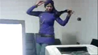 Arab wife wearing Hijabi is dancing like whore