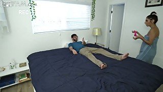 Panty sniffing stepbro gets fucked by his fine ass stepsis
