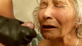 Dungeon sex with a filthy granny that loves cumshots