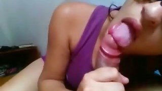 Young slutty teen in sexy mask blows my dick on cam