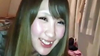 Doll like Japanese coed sucks my stiff cock with such passion and love