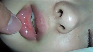 Sweet Korean babe sleeps and enjoys a bright orgasm at once