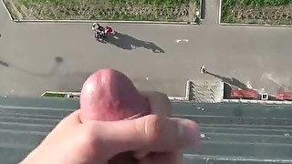 Young babe tries crazy fuck on the balcony