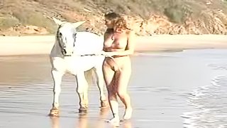 Sexy brunette Merritt Cabal rides her horse and loves it