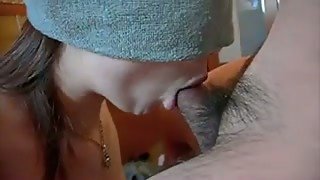 Blindfolded Asian doll sucking my dick deepthroat