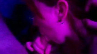 Awesome sensual blowjob from gothic amateur girl in the dark