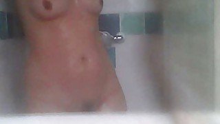 wife in  hidden shower and undressing