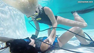 Wild underwater scuba diving fun with a voracious lesbian Vodichkina