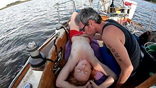 Amateur Redhead Hottie Girl Has Sex on Yacht