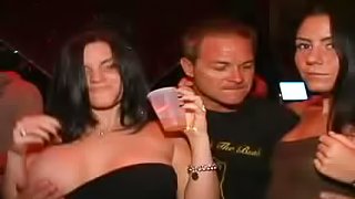 Victoria Lawson gives a terrific blowjob to some man in a club