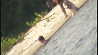 My beach spy cam video of a cute redhead coming out of the water