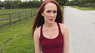 Ginger Cutie Is Ready To Suck At The Street BlowJobs "Lost Ride"