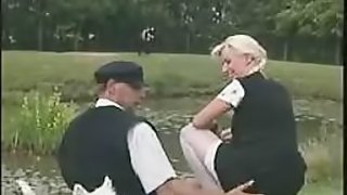 Mesmerizing German Slut Gets a DP and a Facial in an Outdoor Threesome
