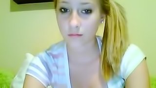 Girl Blondie Masturbates to Webcam in an Amateur Video
