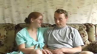 Couple is sweating in their hot passion on the couch