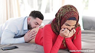 Hot AF hijab lady with big booty Maya Farrell is fucked from behind