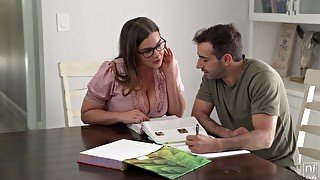 Sexy tutor with big ol titties Natasha Nice fucks her horny student