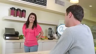 Take a look at this sex-hungry couple banging in the kitchen