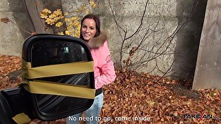 Bubbly Euro babe fucks for a few euros in a stranger's van