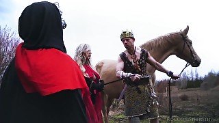 Medieval king ends up fucking a busty harlot in the ass