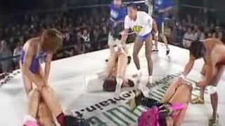 Salacious Asian girls get fucked by boxers on a ring