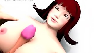 Anime girl sucks and tit fucks horny cock