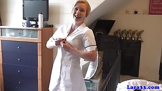 English mature nurses share cock in trio