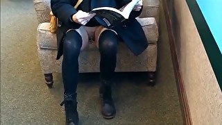 Amazing public flash fetish with cute white girlfriend