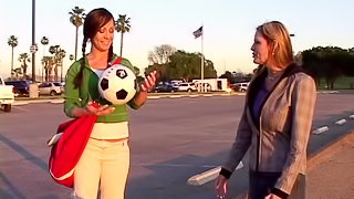 Soccer mom brings home a cute slut to share with hubby