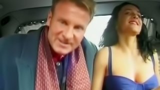 Sexy german big natural breast babe enjoys a wild backseat ride on german street