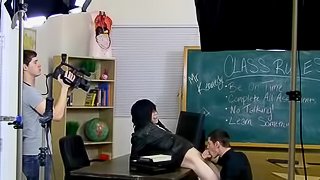 Two sexy dudes in the classroom