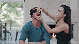 Blindfolded brunette Alexis Tae All Ass Fucking - blowing off before anal