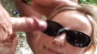 Well rounded girl getting facials at the beach