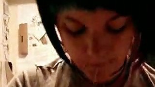 My emo teen fuck buddy gives me head again on POV