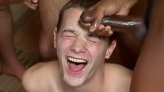 Xenar gets tones of cum over his face